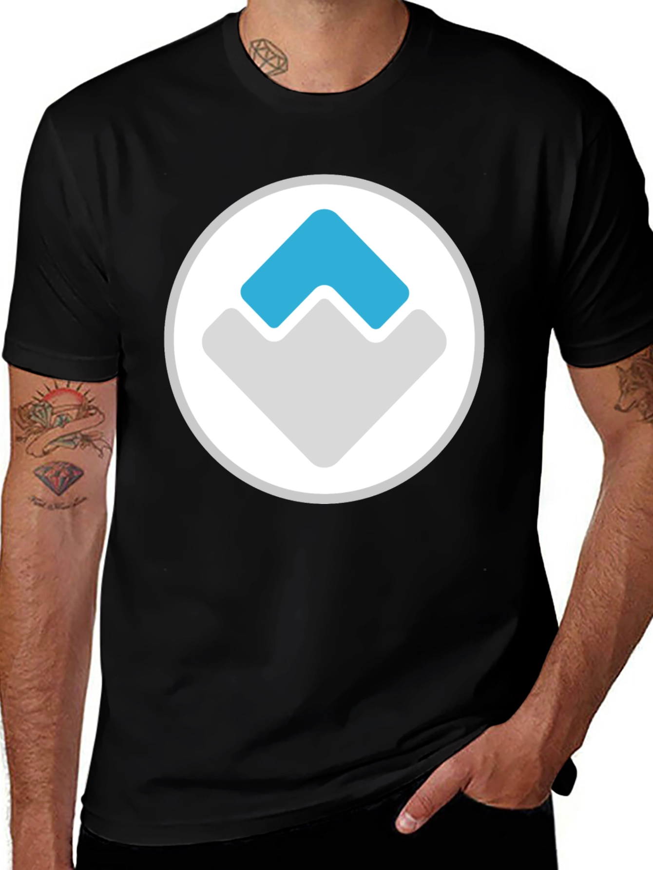 Modern Graphic Tee - Black with Arrow Logo