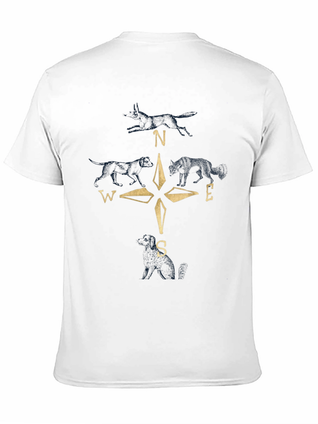 Compass Wolf Graphic Black T-Shirt