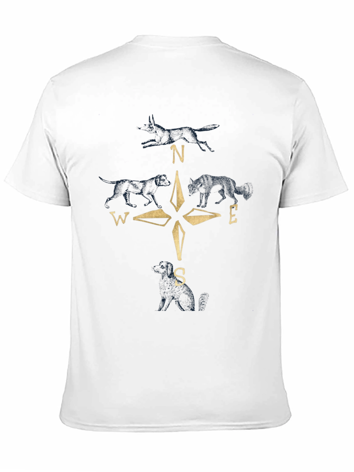 Compass Wolf Graphic Black T-Shirt