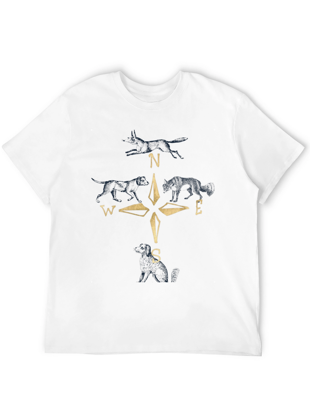 Compass Wolf Graphic Black T-Shirt