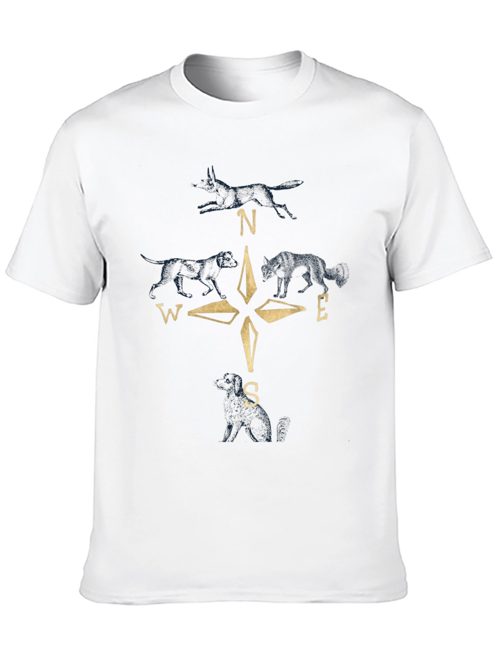 Compass Wolf Graphic Black T-Shirt