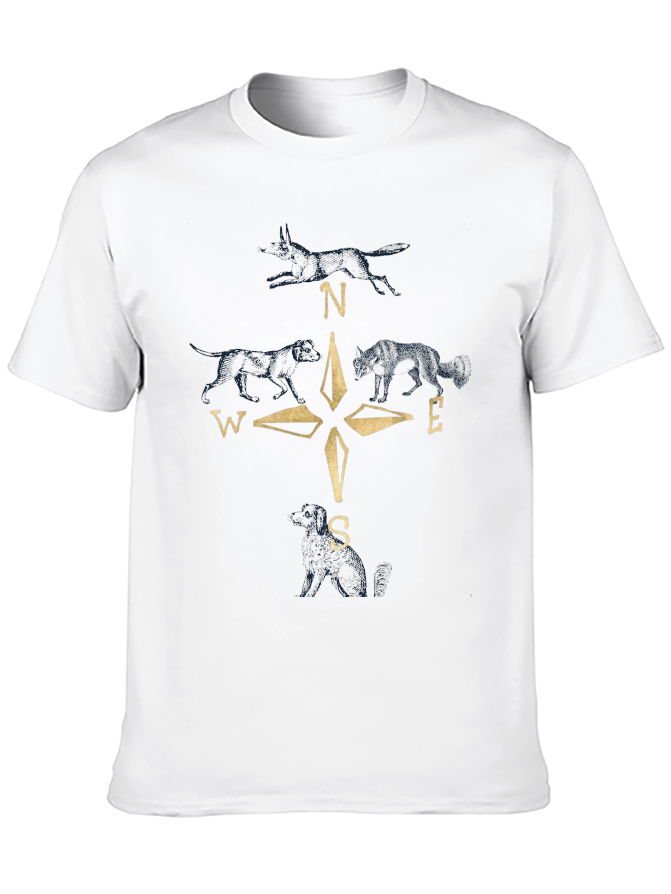 Compass Wolf Graphic Black T-Shirt