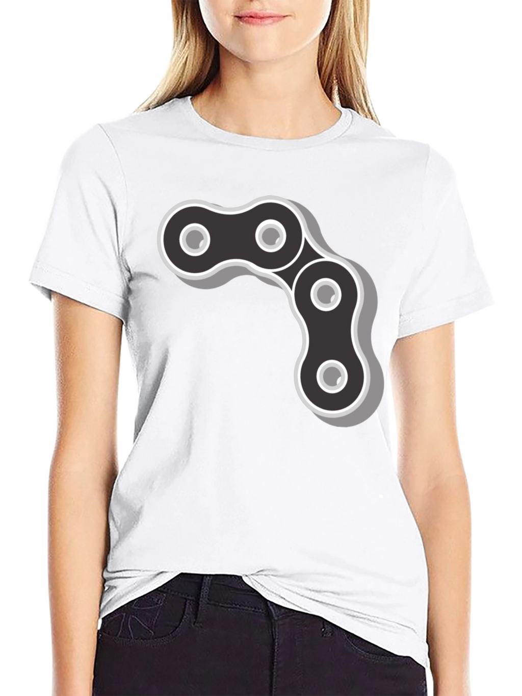 Cool Chain Link Graphic Black T-Shirt