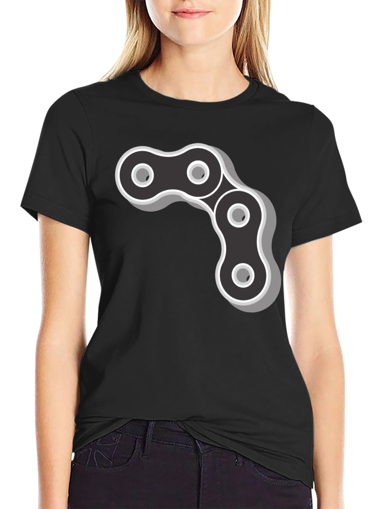 Cool Chain Link Graphic Black T-Shirt