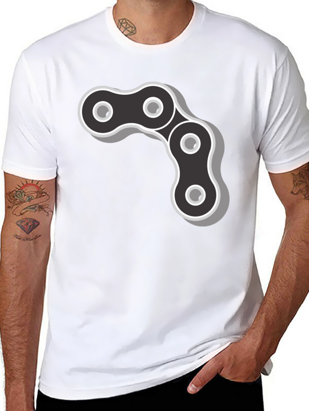 Cool Chain Link Graphic Black T-Shirt