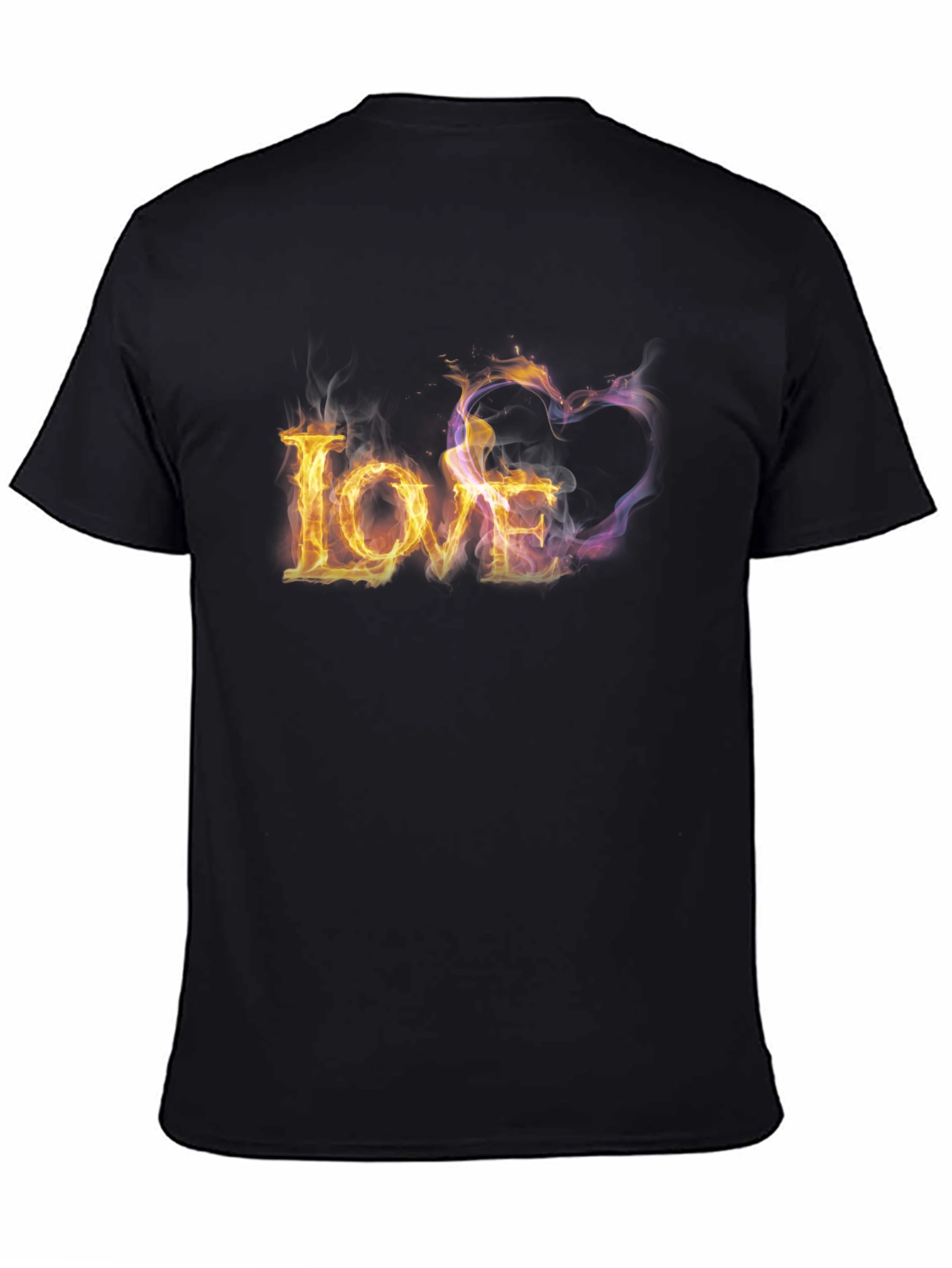 Fiery Love Graphic Tee - Black