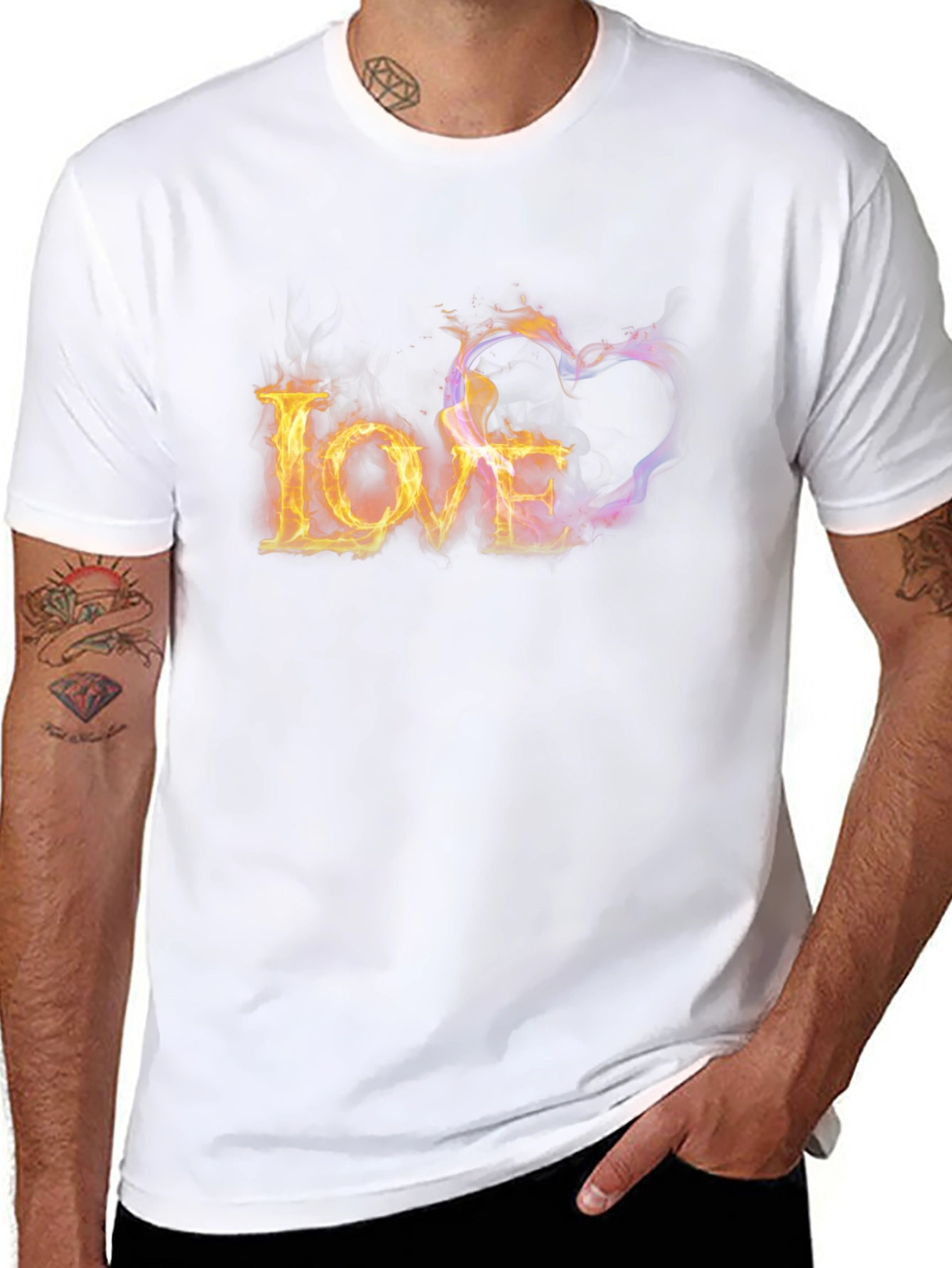Fiery Love Graphic Tee - Black