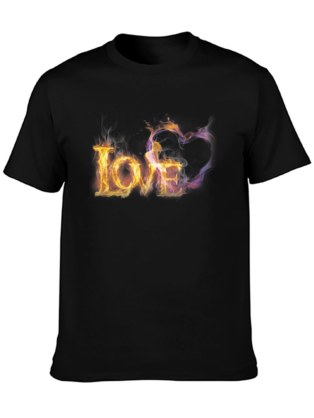Fiery Love Graphic Tee - Black