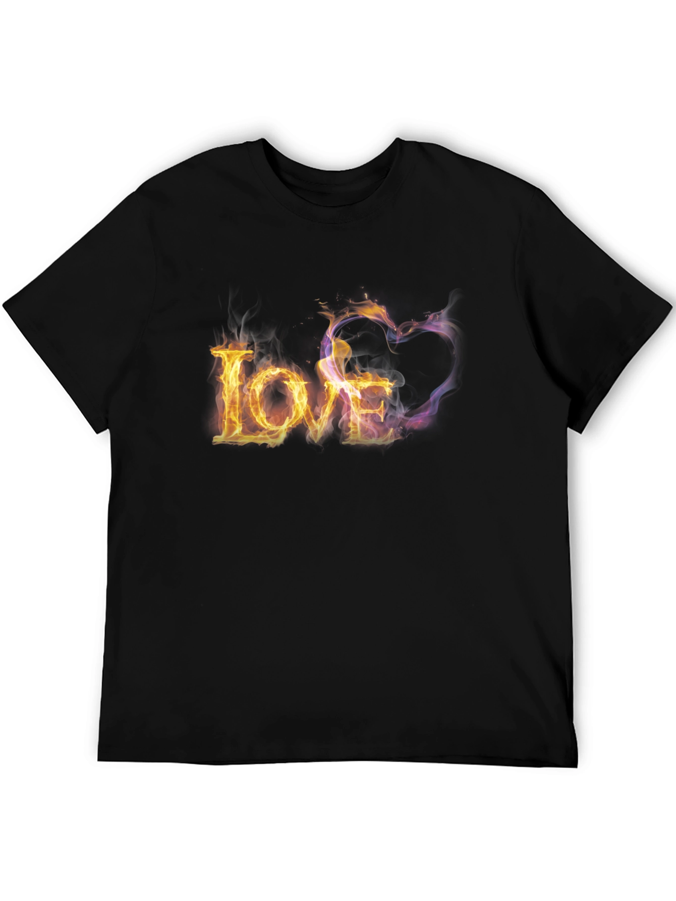 Fiery Love Graphic Tee - Black