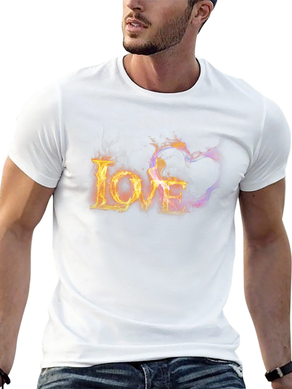 Fiery Love Graphic Tee - Black