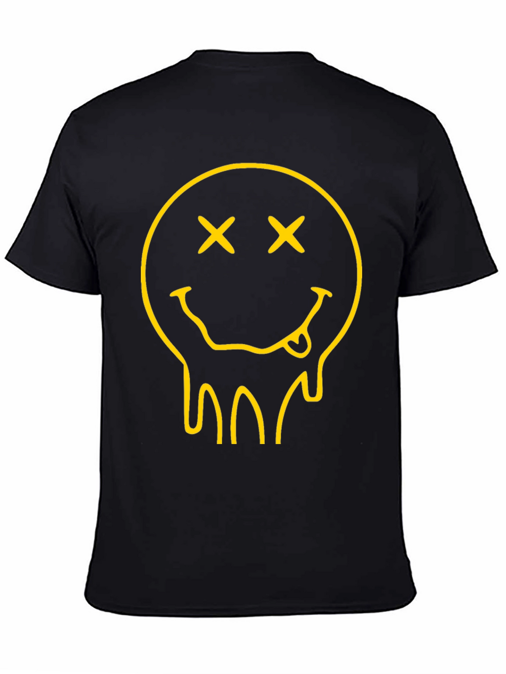 Dripping Smiley Face Black Graphic Tee