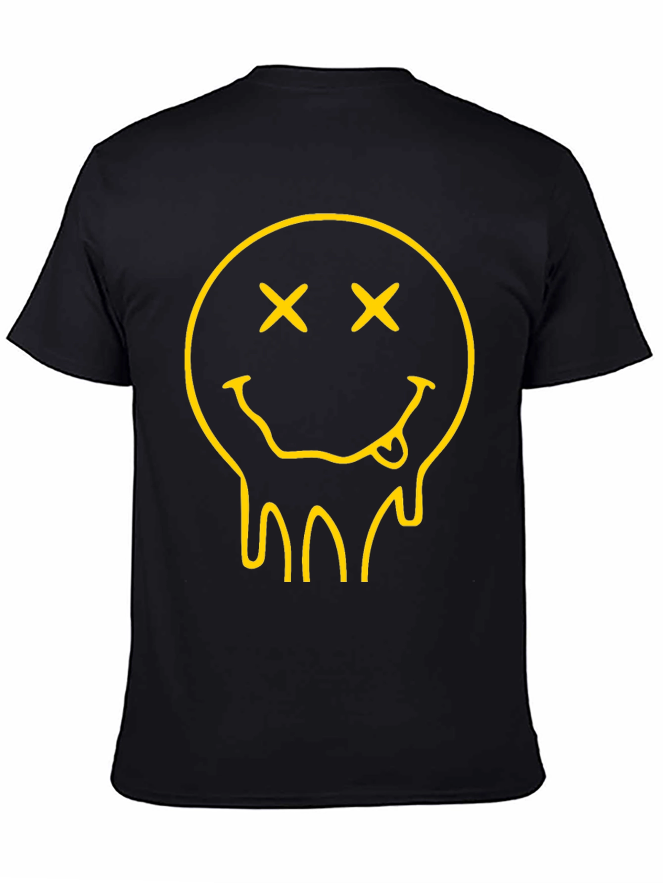 Dripping Smiley Face Black Graphic Tee