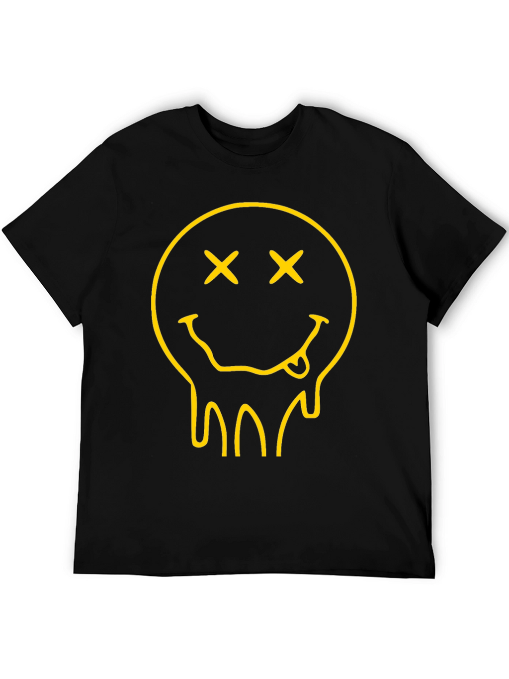 Dripping Smiley Face Black Graphic Tee