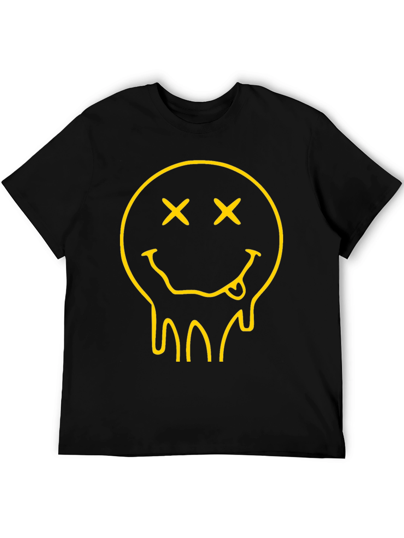 Dripping Smiley Face Black Graphic Tee
