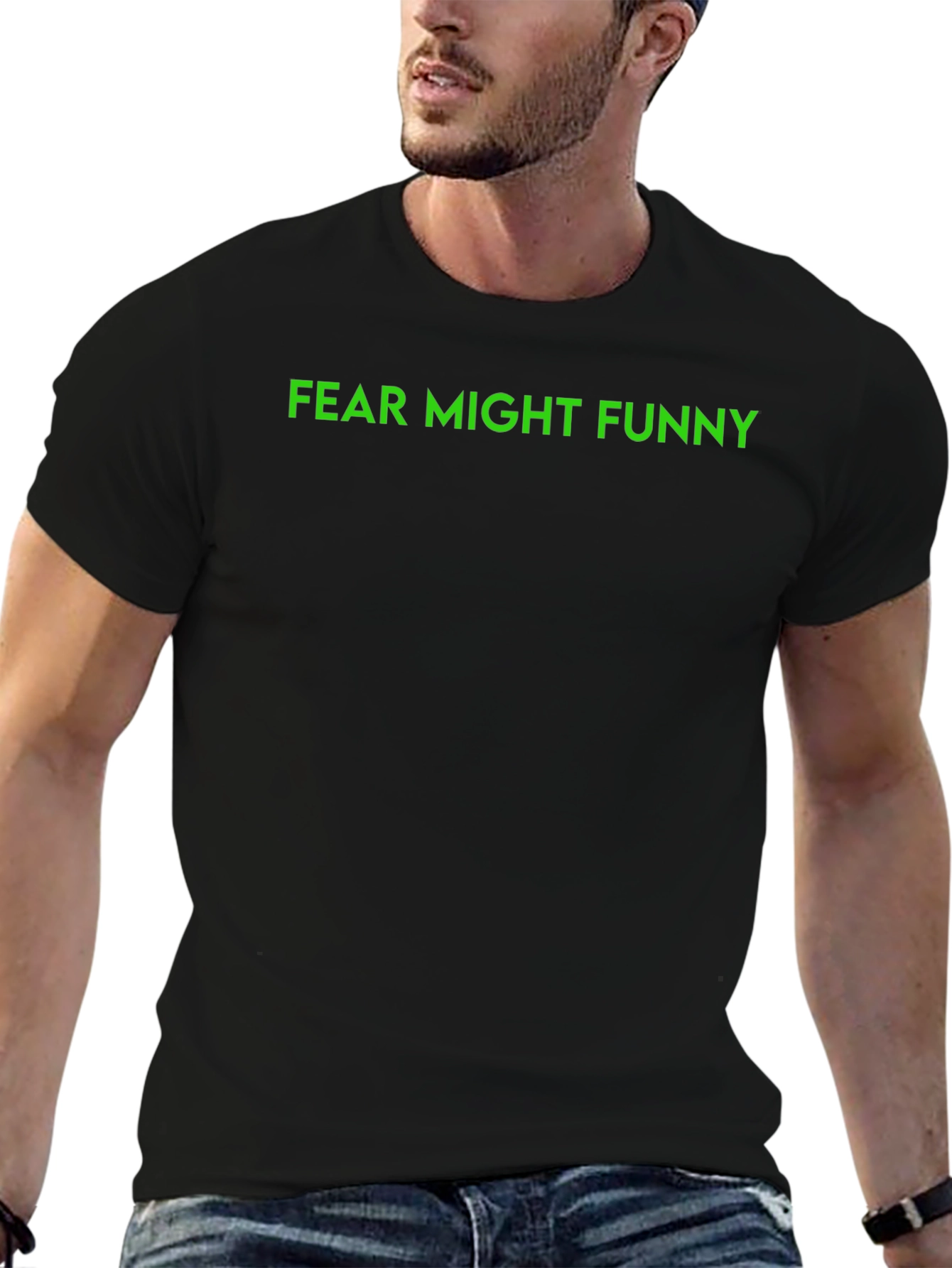 Fear Might Funny Graphic Tee - Black