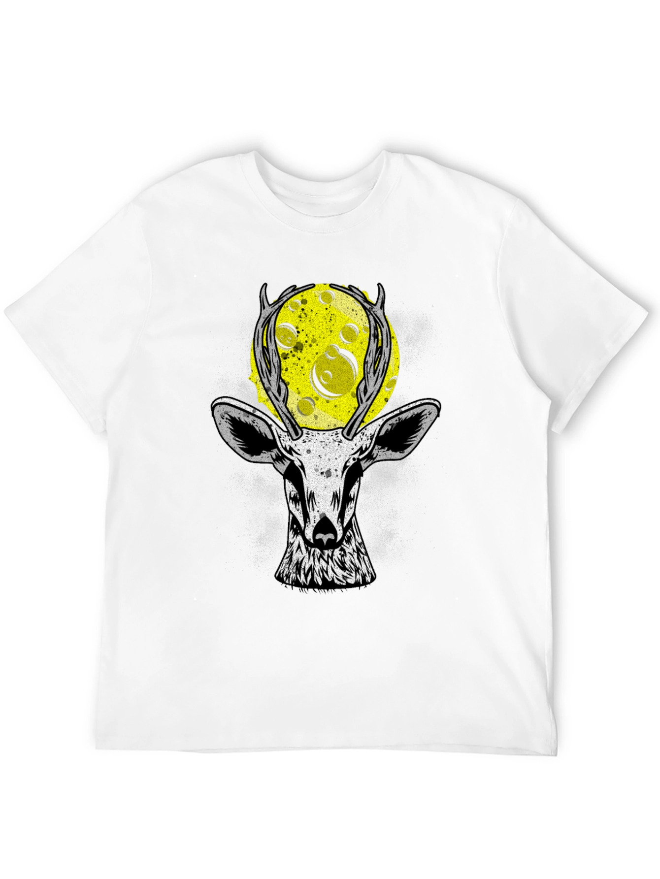 Deer Moon Graphic T-Shirt - Black Cotton Tee