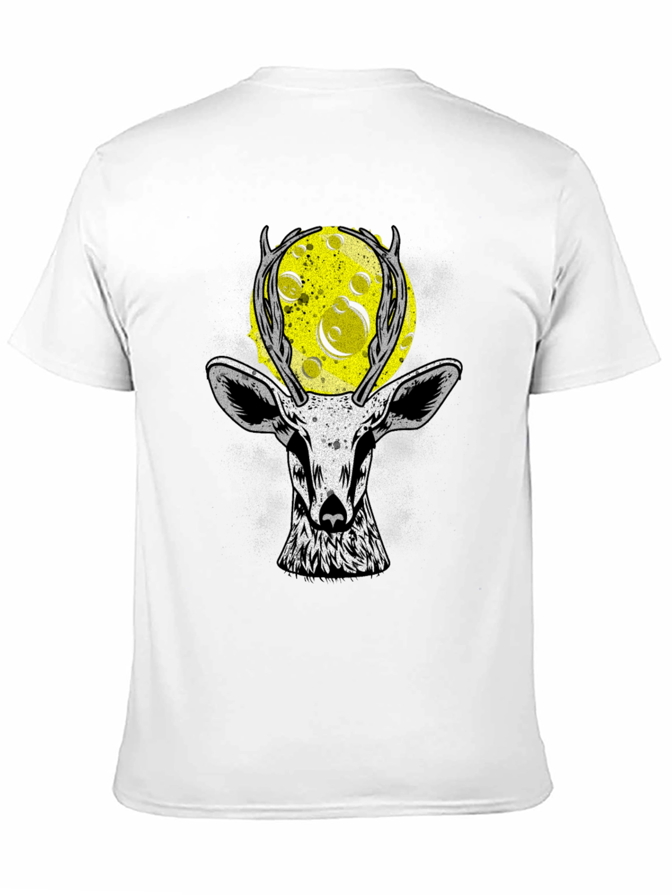 Deer Moon Graphic T-Shirt - Black Cotton Tee