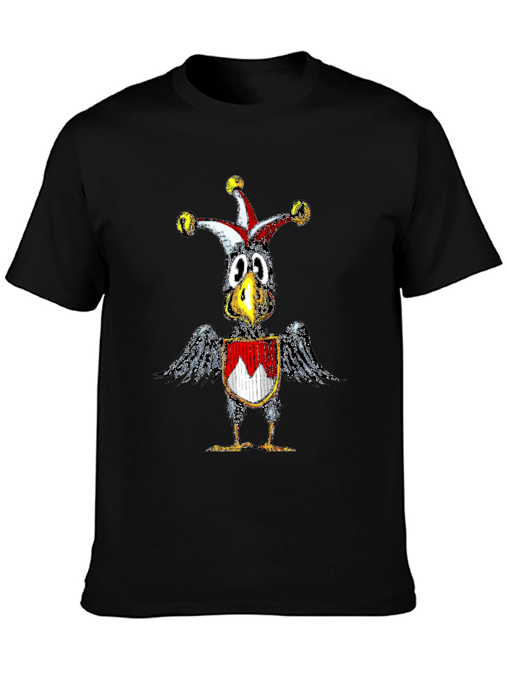 Whimsical Crow Jester Graphic Tee