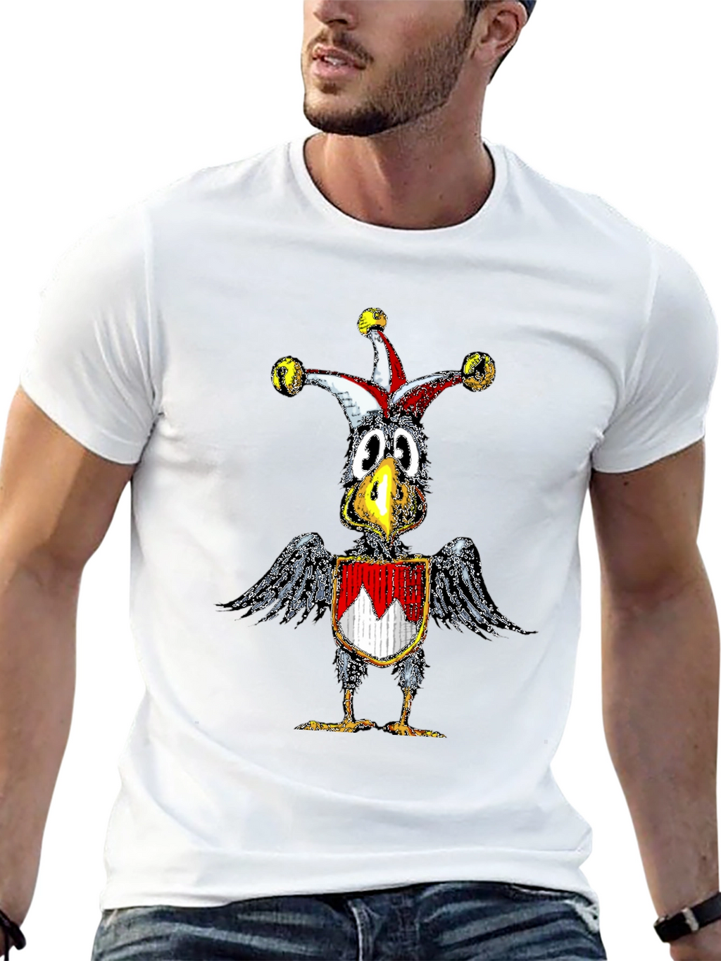 Whimsical Crow Jester Graphic Tee