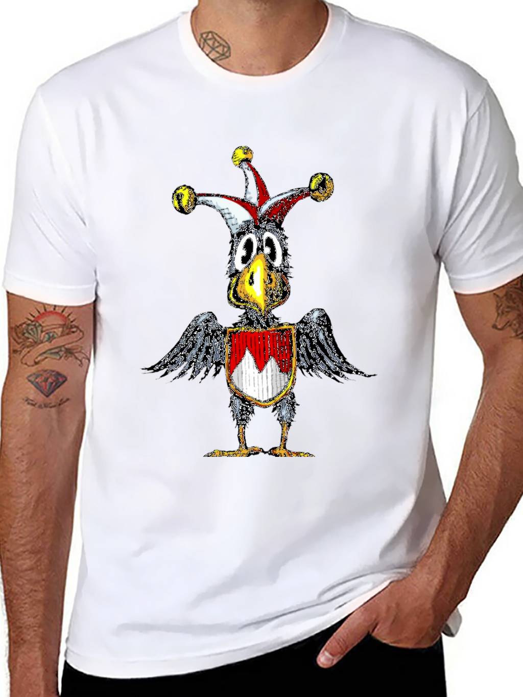 Whimsical Crow Jester Graphic Tee