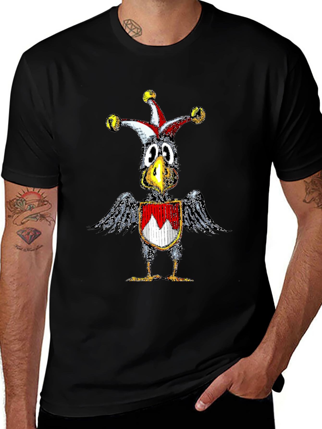 Whimsical Crow Jester Graphic Tee