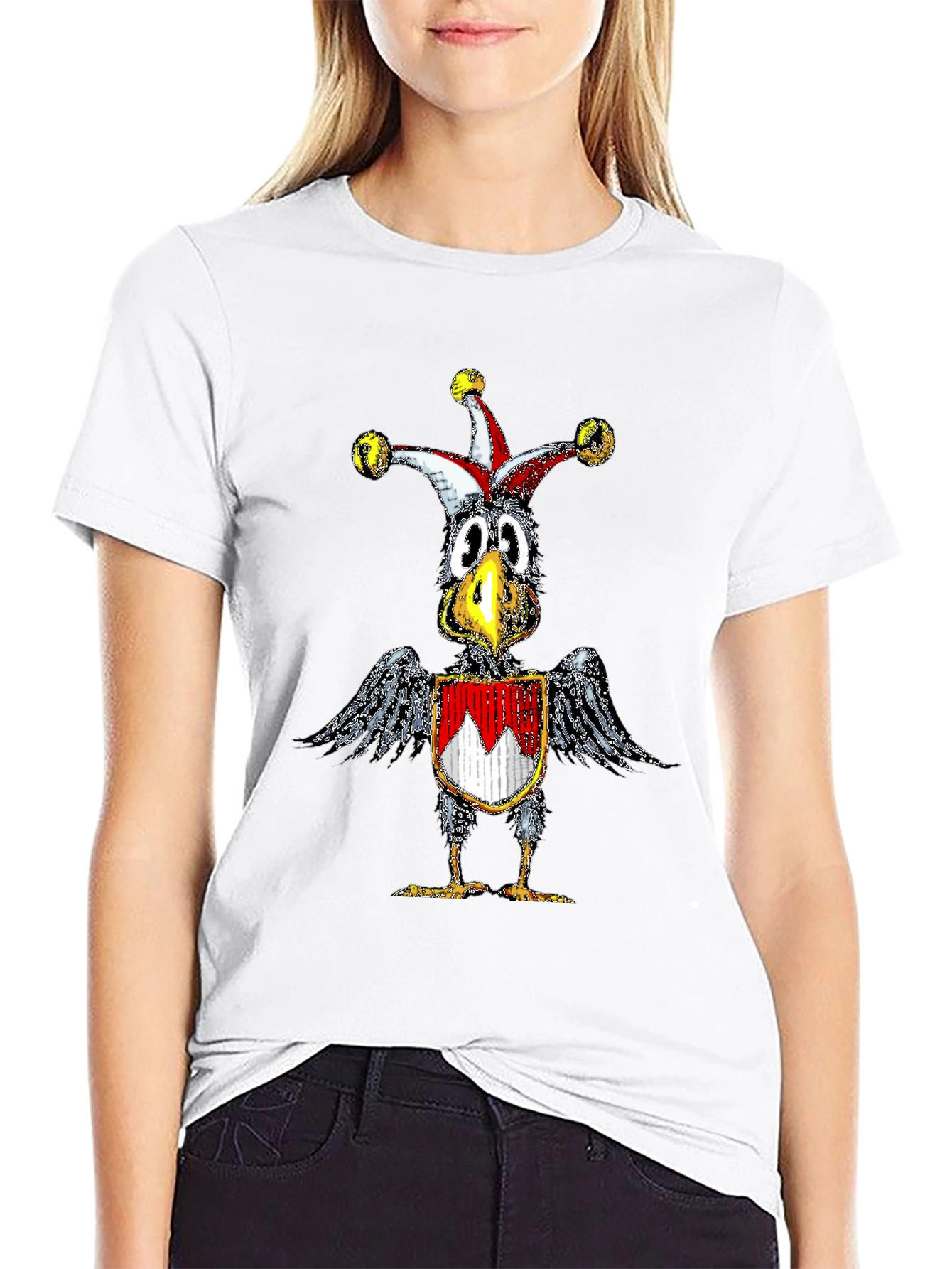 Whimsical Crow Jester Graphic Tee