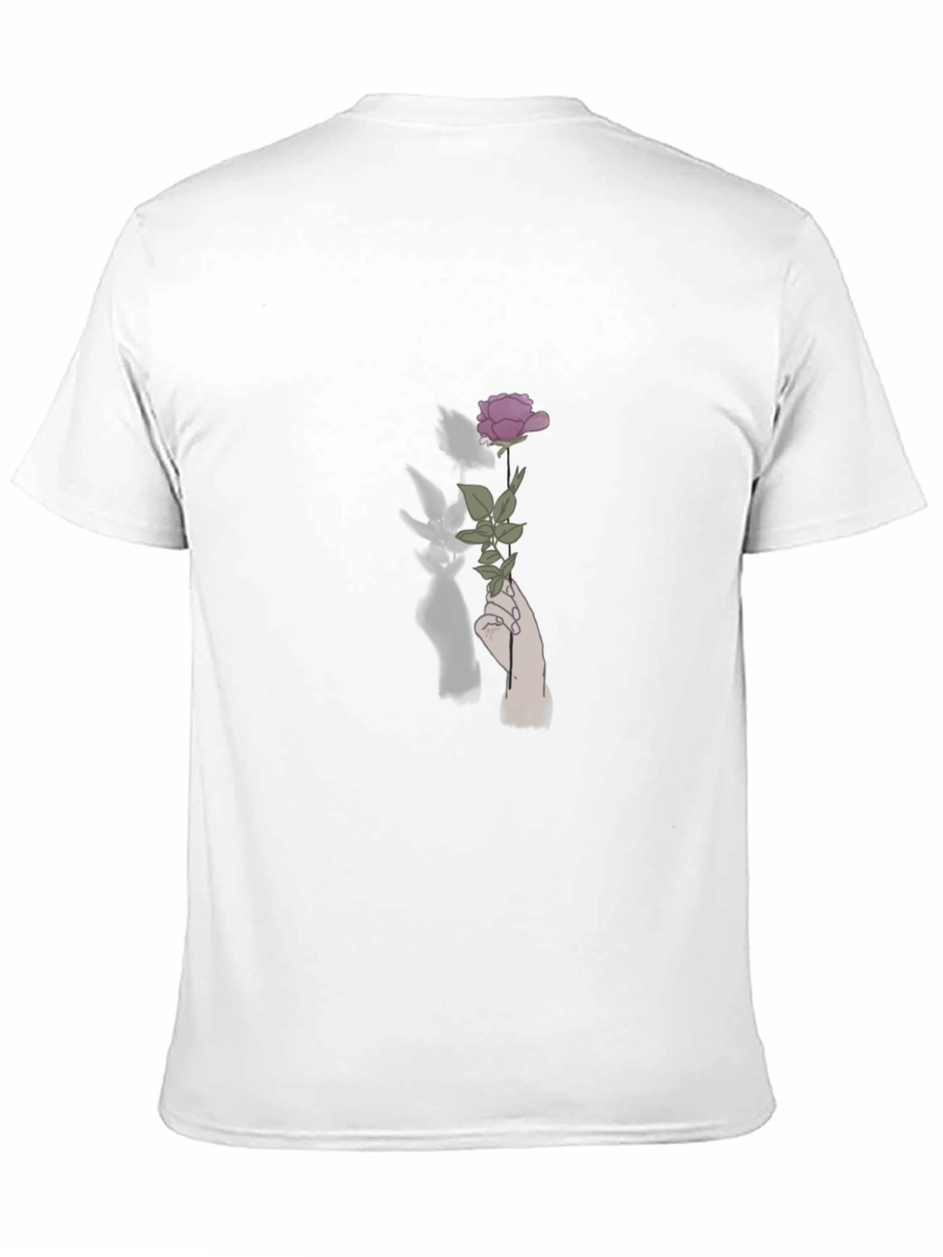 Rose in Hand Graphic Tee - Stylish Black T-Shirt