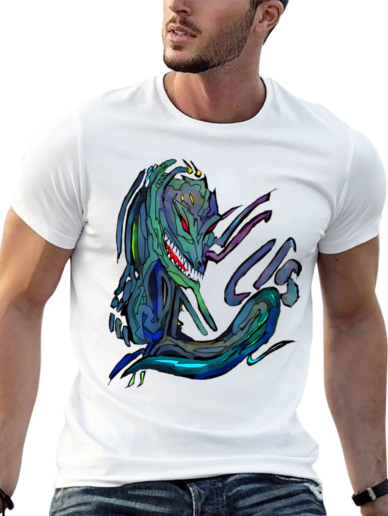 Alien Creature Graphic Tee - Mens Black T-Shirt