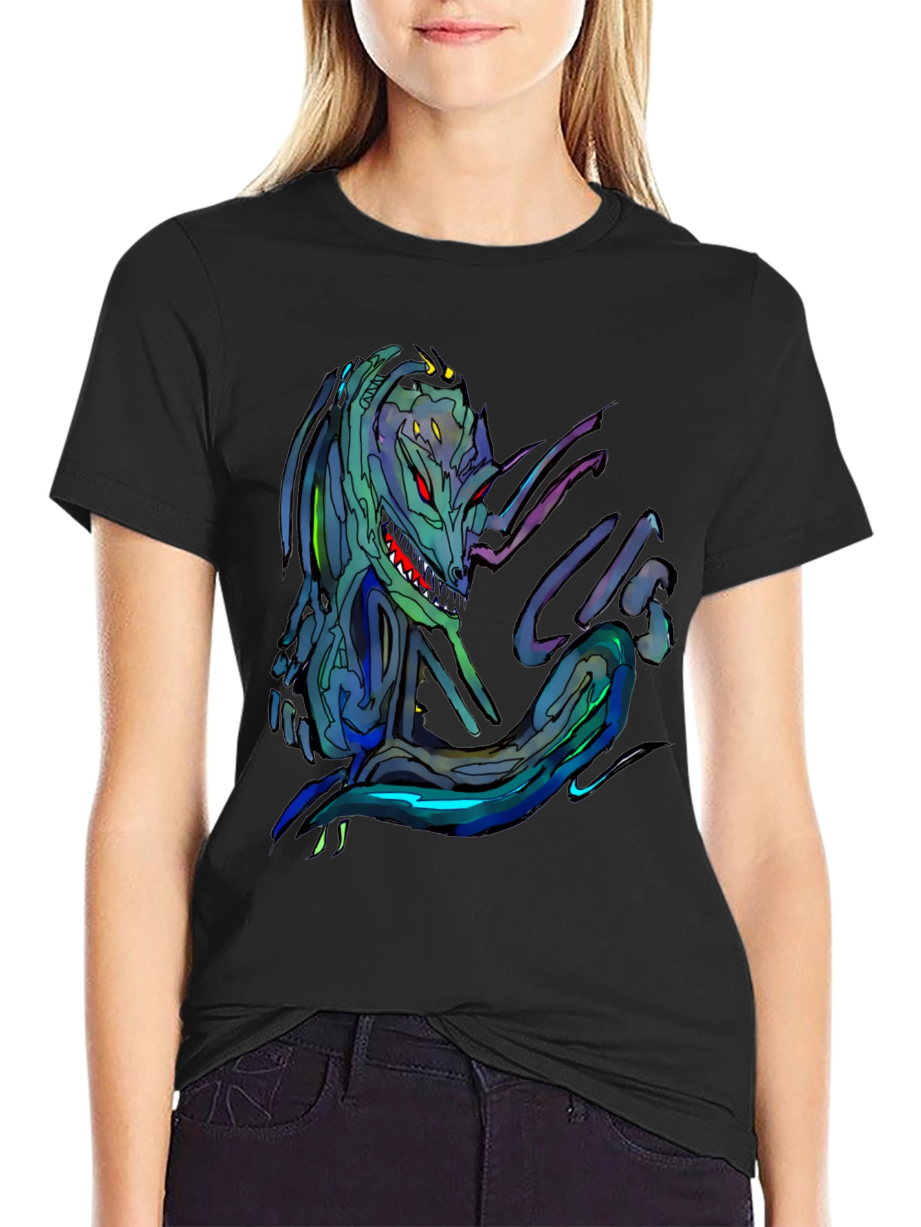 Alien Creature Graphic Tee - Mens Black T-Shirt