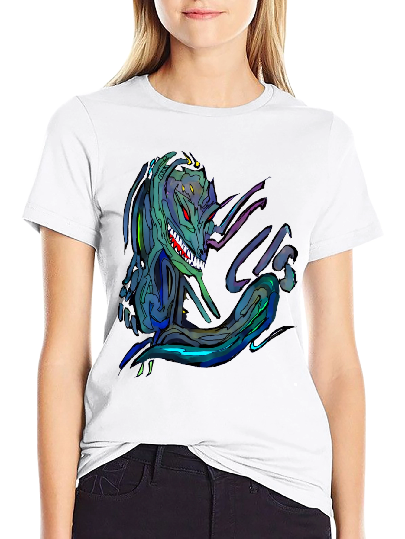 Alien Creature Graphic Tee - Mens Black T-Shirt