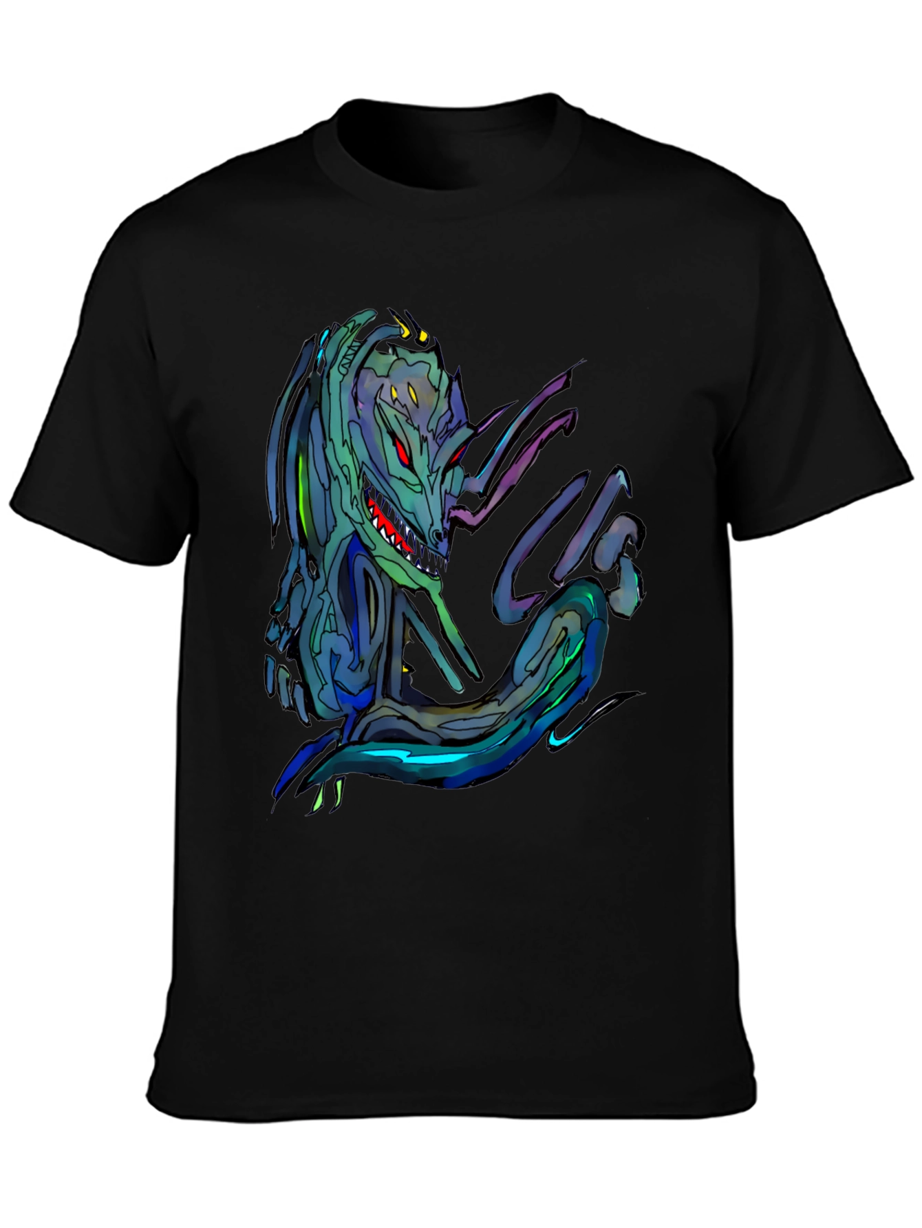 Alien Creature Graphic Tee - Mens Black T-Shirt