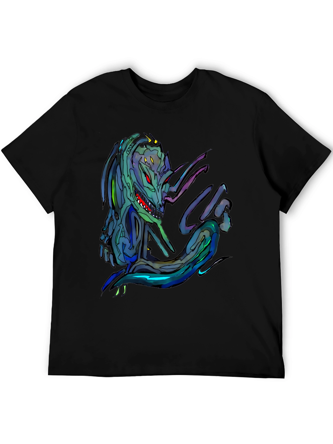Alien Creature Graphic Tee - Mens Black T-Shirt