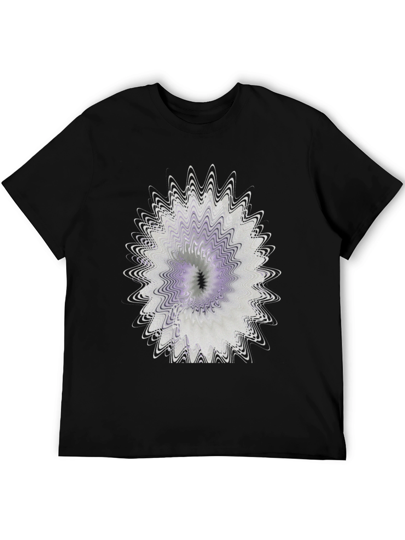 Abstract Floral Graphic Black T-Shirt