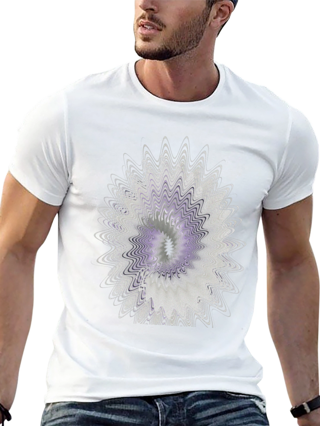 Abstract Floral Graphic Black T-Shirt