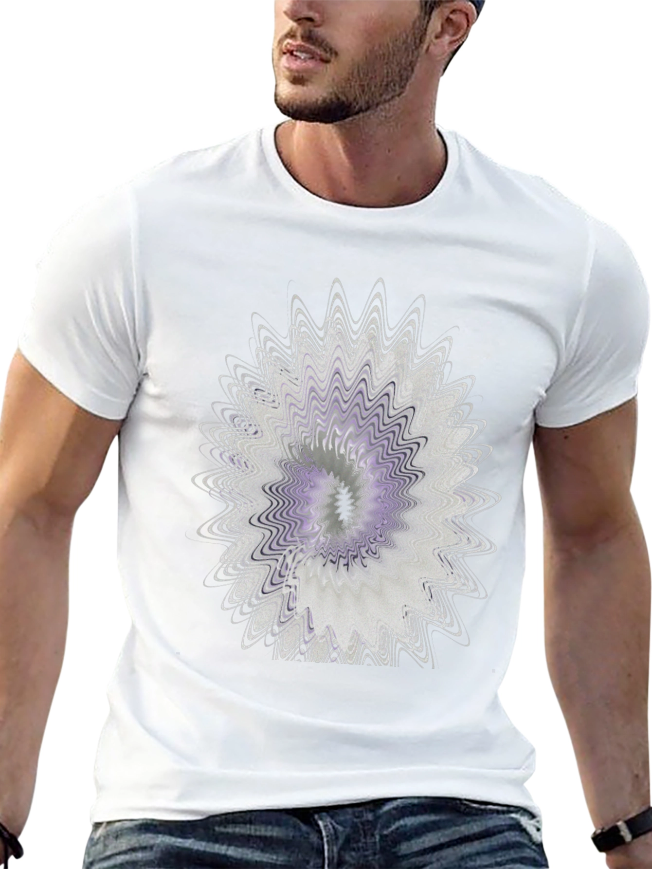 Abstract Floral Graphic Black T-Shirt