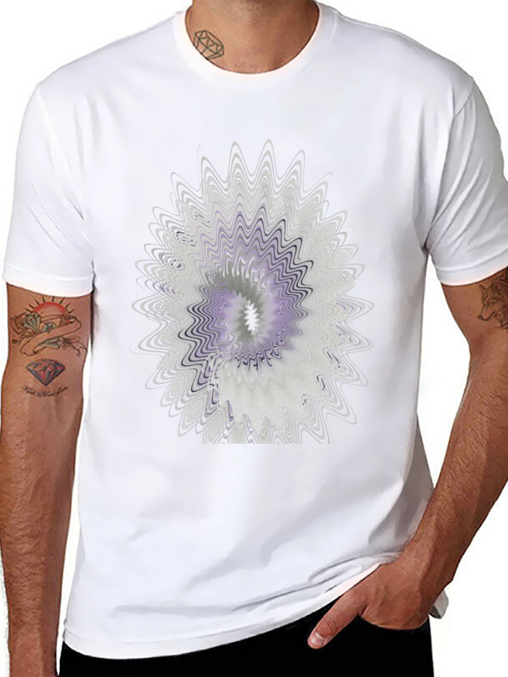 Abstract Floral Graphic Black T-Shirt