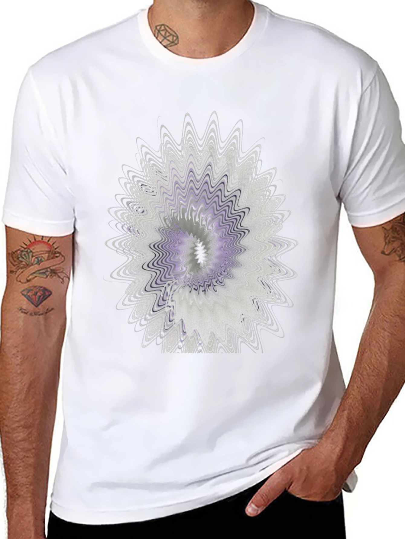 Abstract Floral Graphic Black T-Shirt