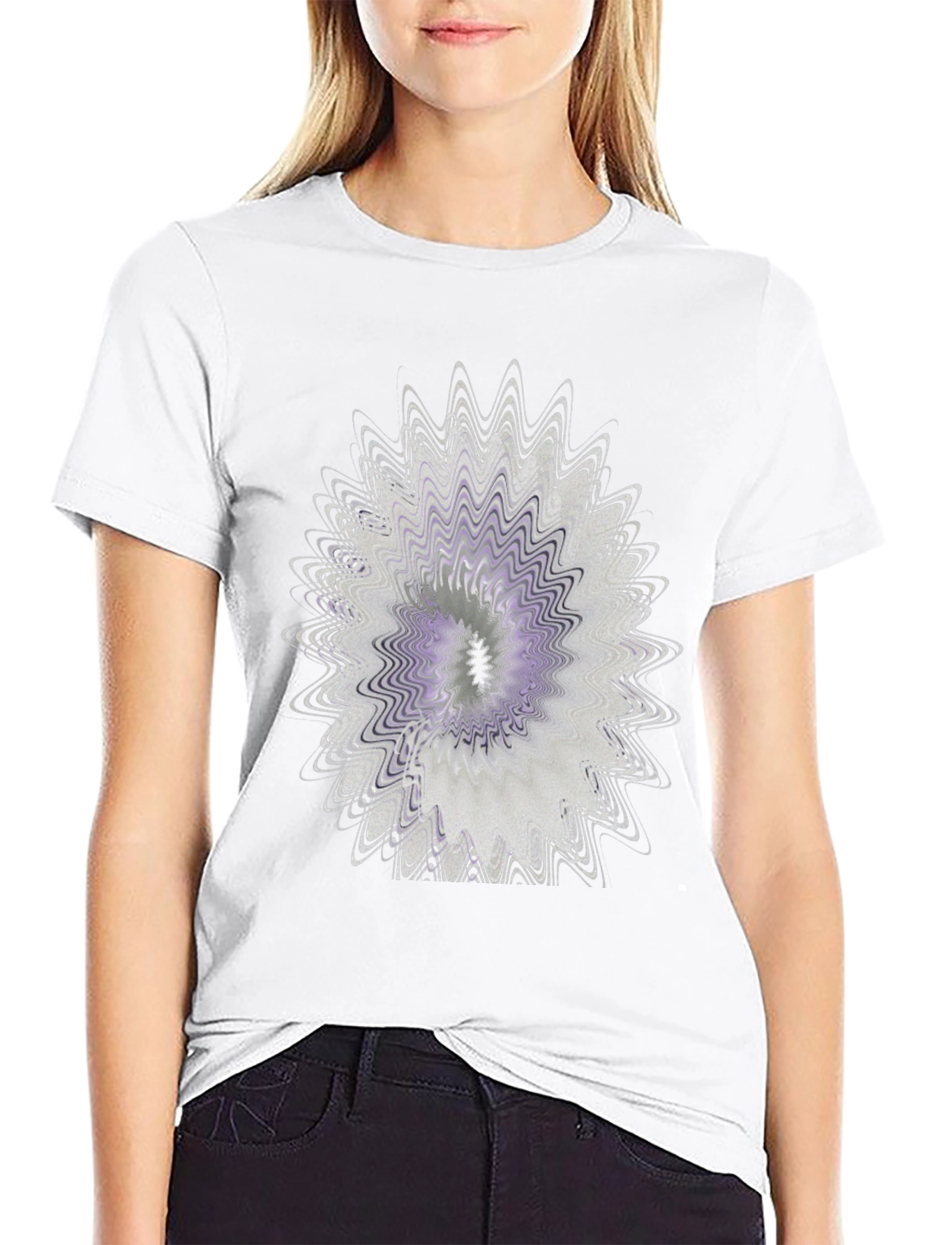 Abstract Floral Graphic Black T-Shirt