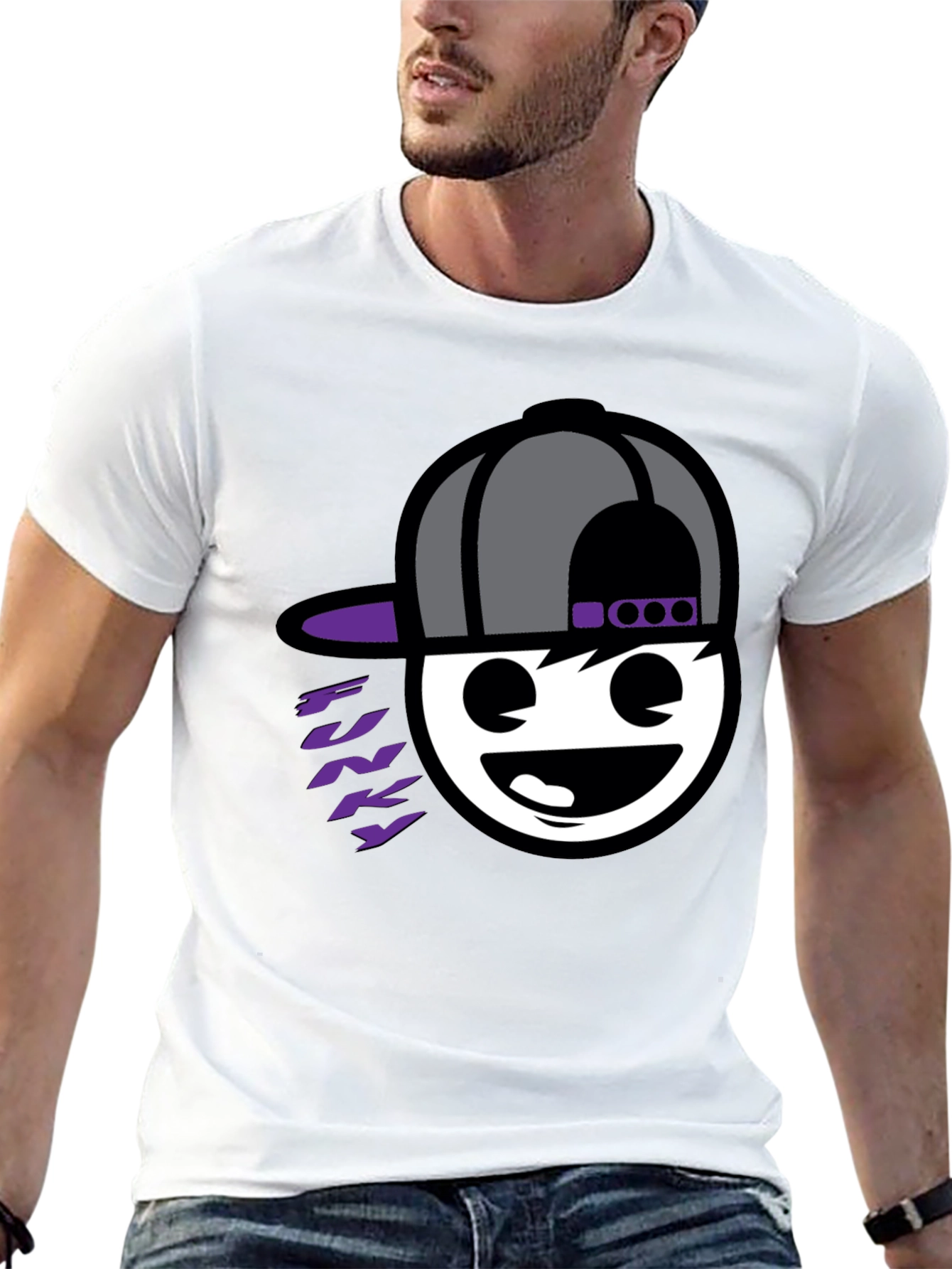 Funky Graphic Tee - Black Cotton Blend