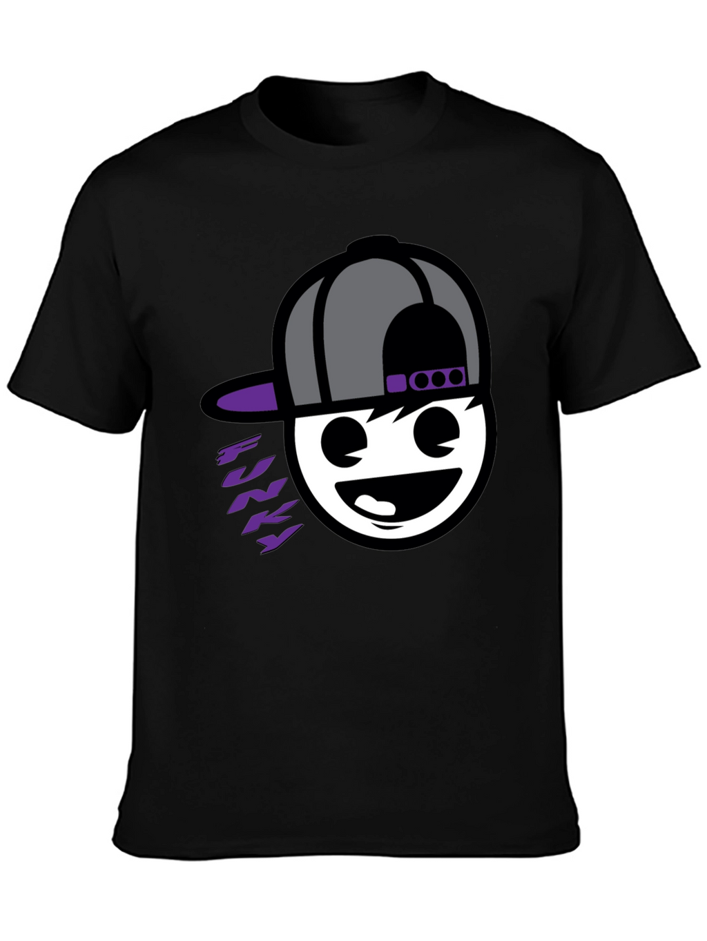 Funky Graphic Tee - Black Cotton Blend