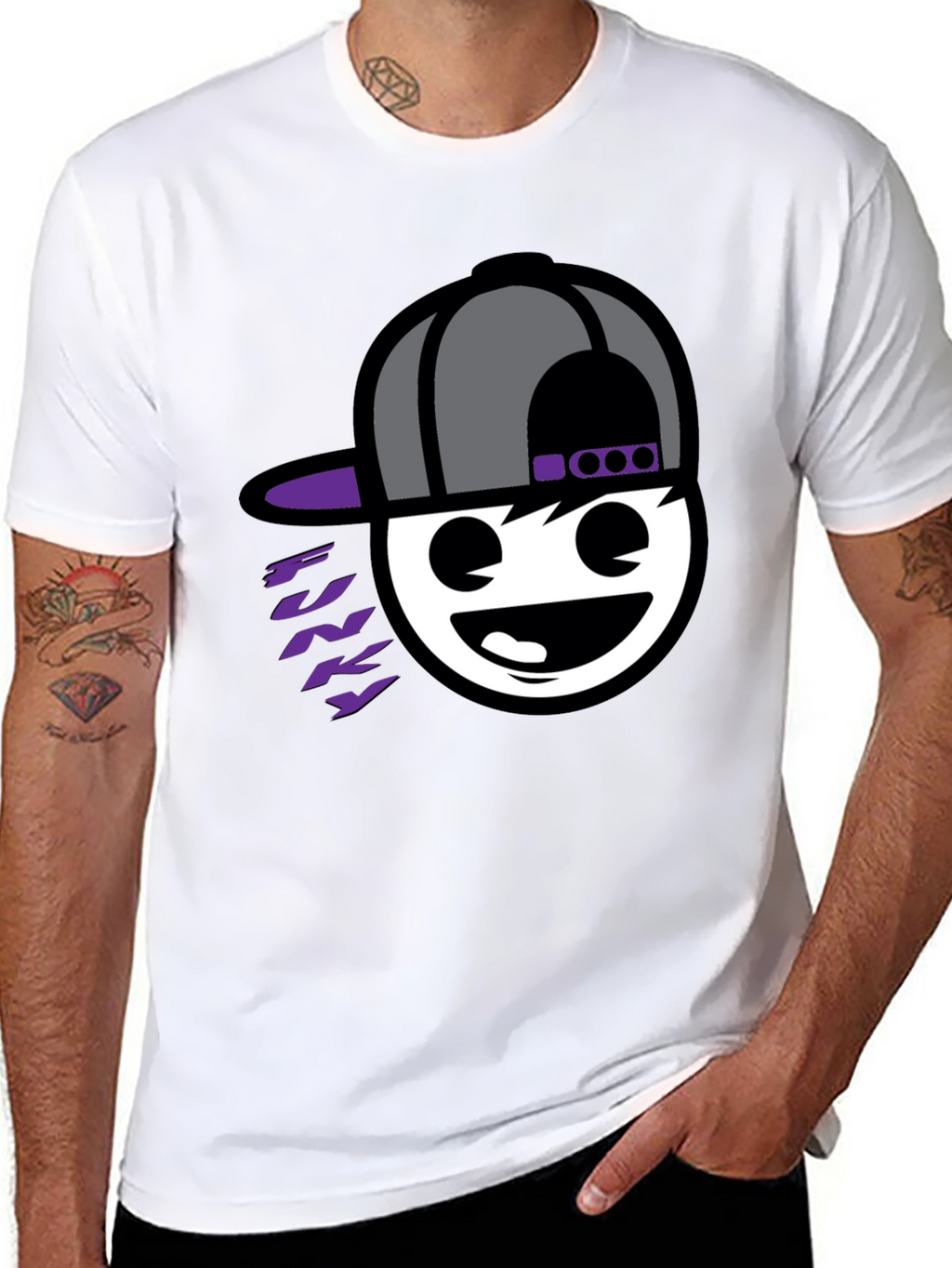 Funky Graphic Tee - Black Cotton Blend