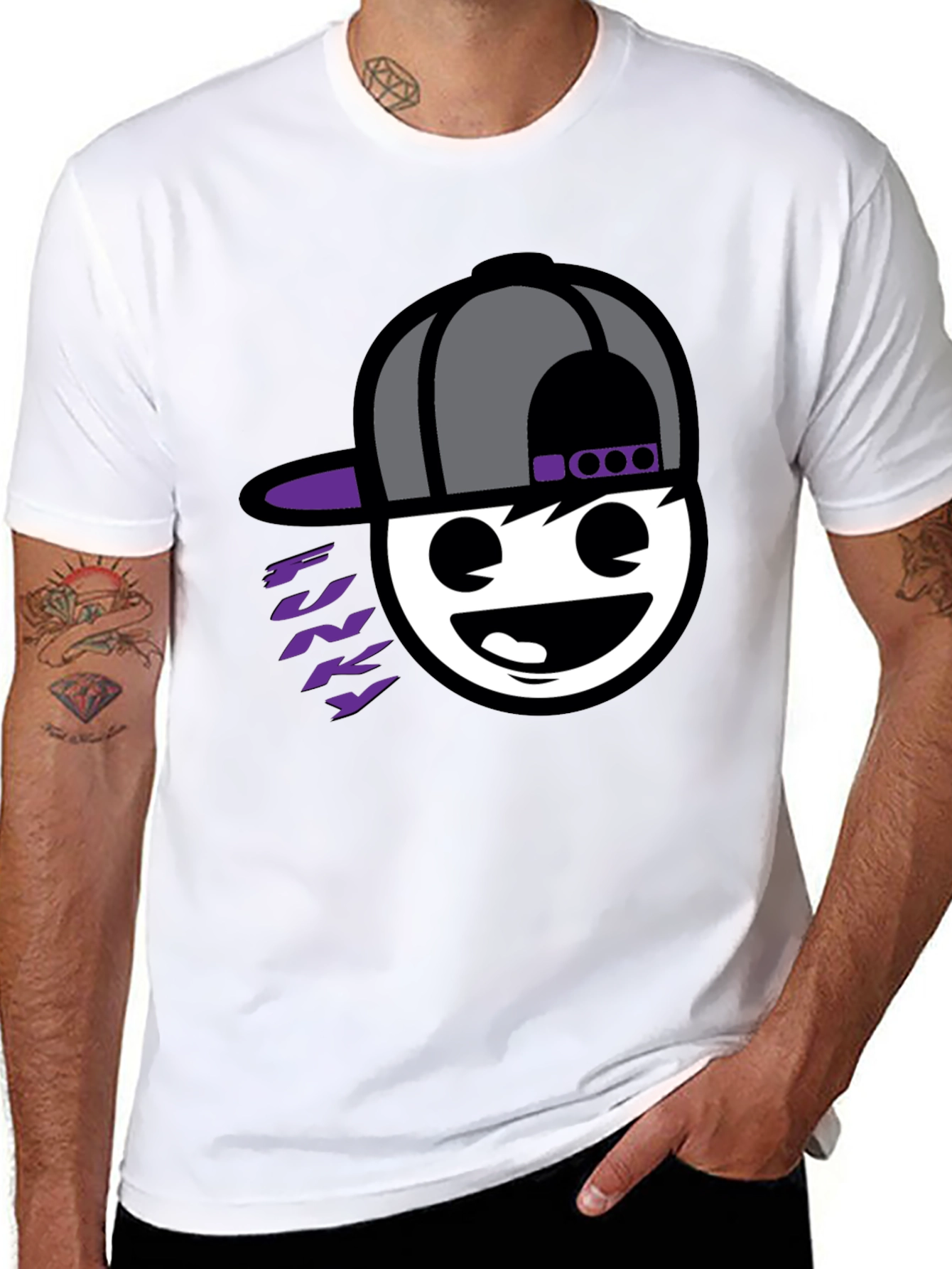 Funky Graphic Tee - Black Cotton Blend