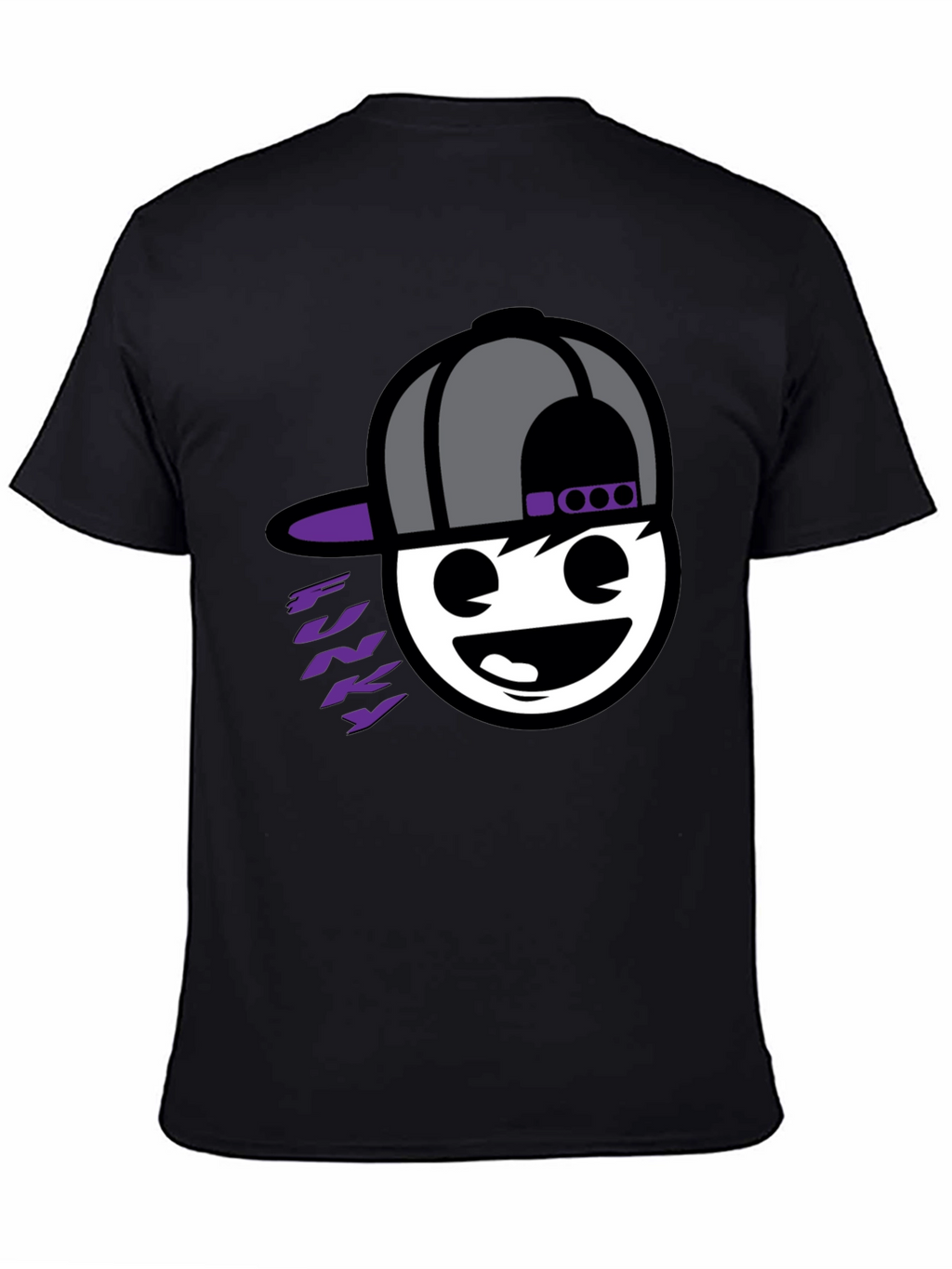 Funky Graphic Tee - Black Cotton Blend