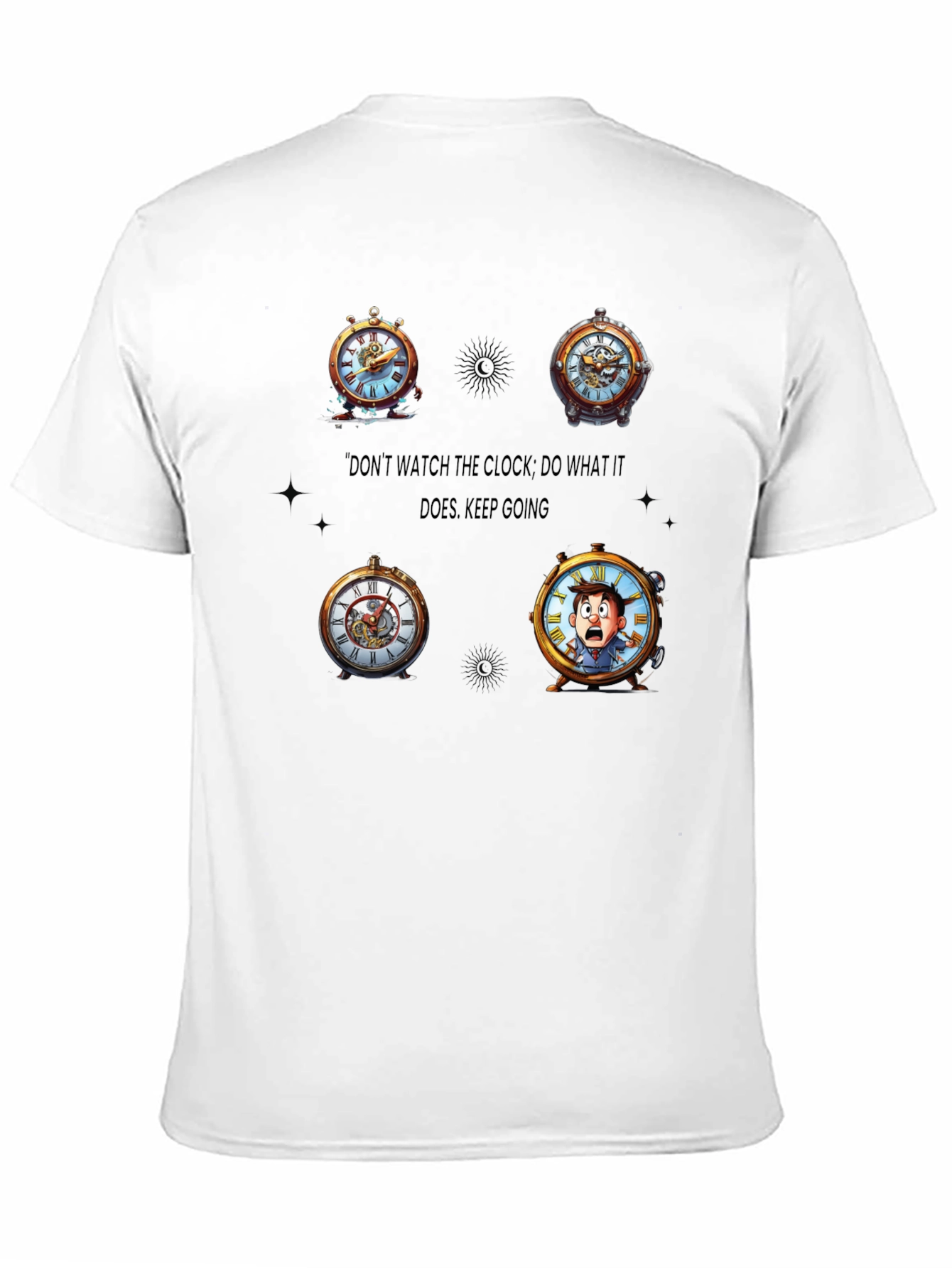 Clock Graphic Black T-Shirt - Time Traveler Design