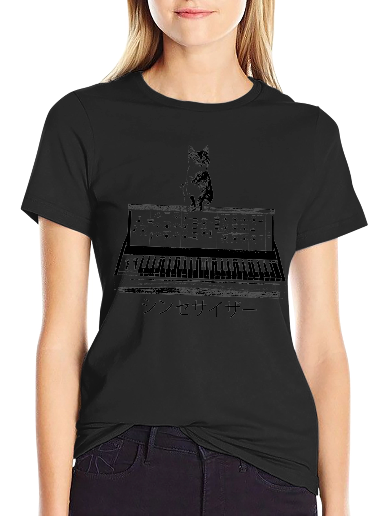 Cat Synthesizer Graphic T-Shirt