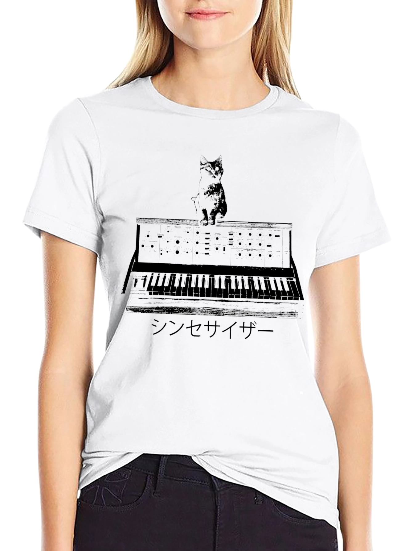 Cat Synthesizer Graphic T-Shirt