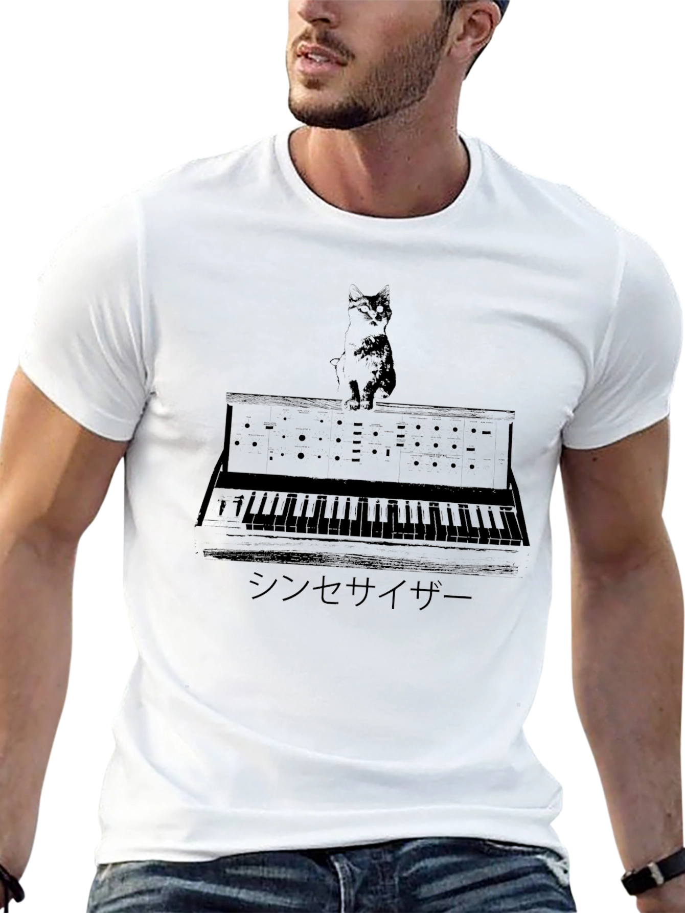 Cat Synthesizer Graphic T-Shirt