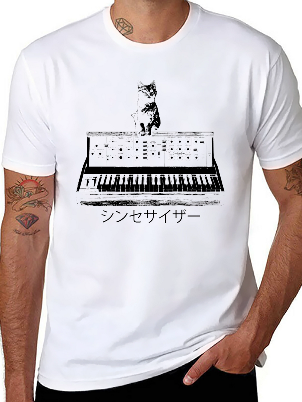 Cat Synthesizer Graphic T-Shirt