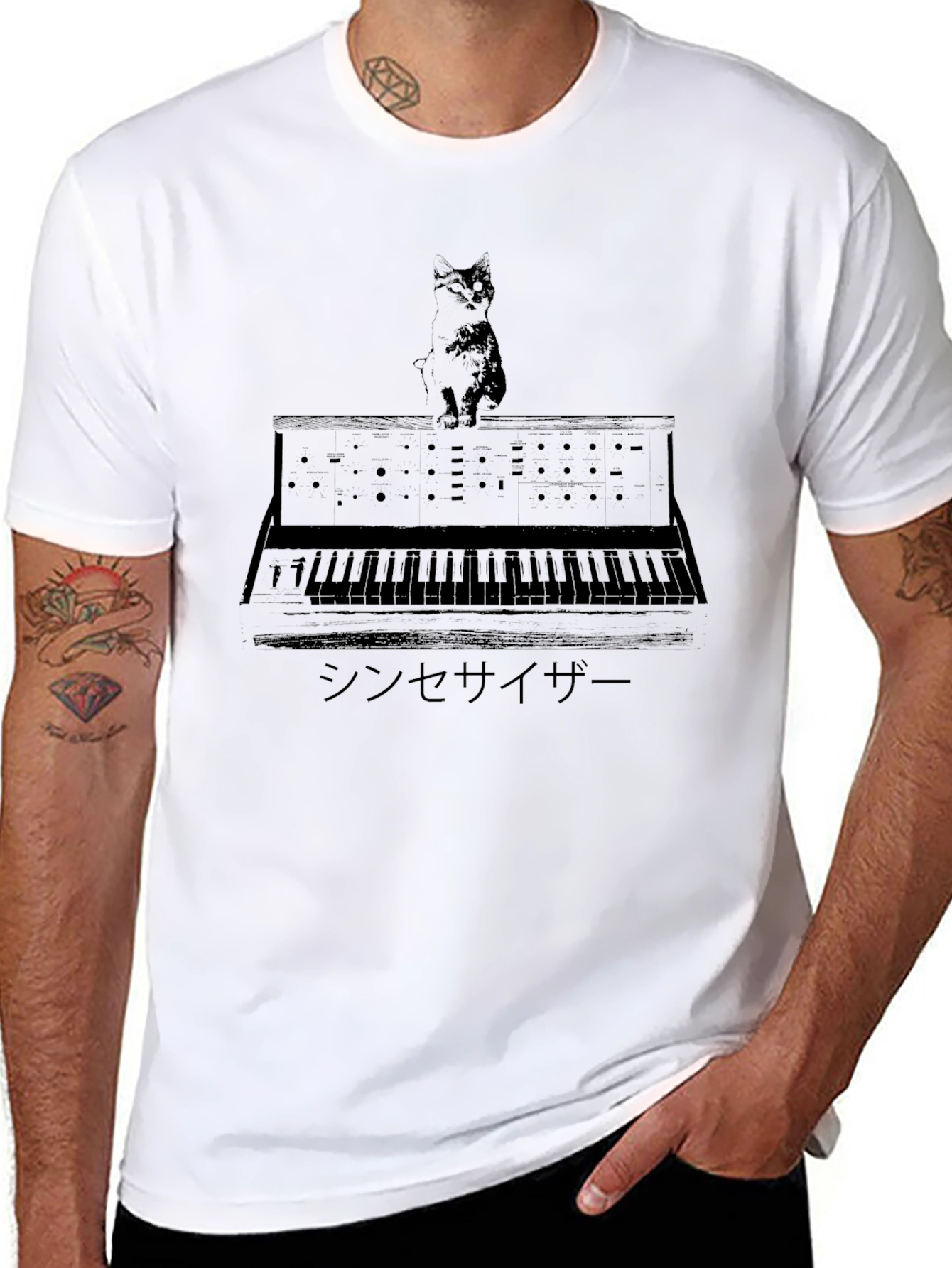 Cat Synthesizer Graphic T-Shirt