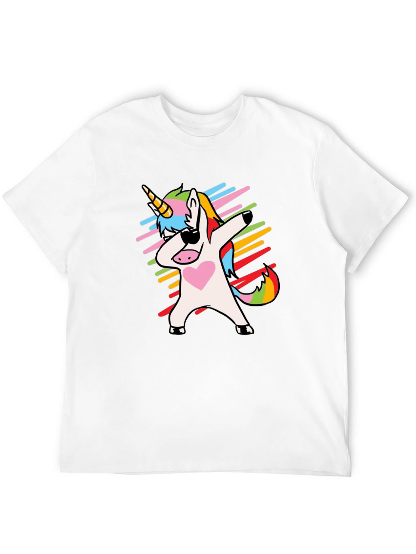 Dabbing Unicorn Graphic Tee - Trendy Black T-Shirt